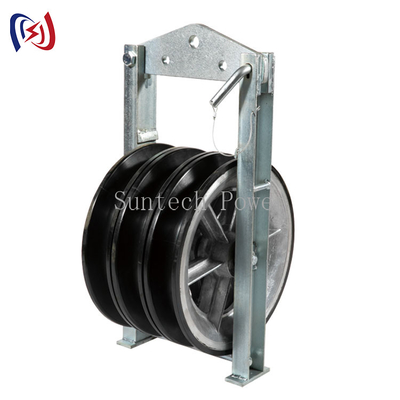 Bovengrondse hoogspanningslijn Triple Aluminium Wheel Conductor Stringing Blocks