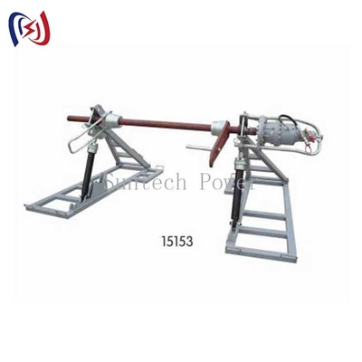 Heavy-Duty Hydraulic Conductor Reel Stands -- 5 ton capaciteit, verstelbare spanningsregeling voor de bouw van hoogspanningslijnen.