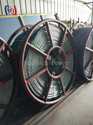 Anti-twisting gebreide stalen touw     hoogsterke gegalvaniseerde kabel voor de bouw van elektriciteitslijnen