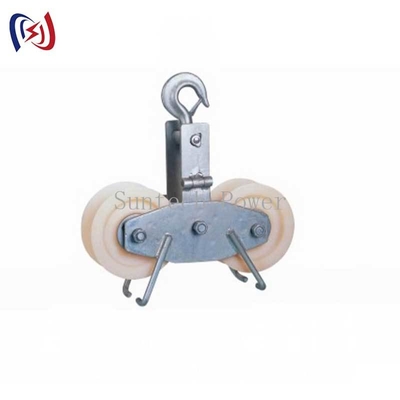 Tandem katrolblok voor het trekken van kabels 25KN belasting Aluminium/Nylon katrol