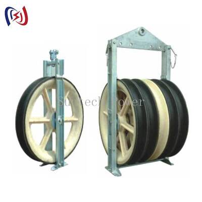 High Capacity 916 Series Stringing Block met MC Nylon Sheave voor 50-150KN Transmission Line Conductor Installation