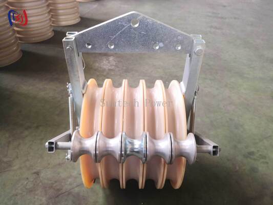 Grounding Roller Stringing Block for OPGW Installation | Non Conductive Multi Sheave Pulley