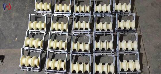 Drie scharen stringblok voor driefasegeleiders 5KN Nylon Transmissie katrol