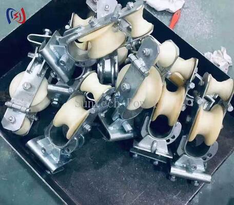 Aluminium/Nylon Sheave 20KN Leider Stringing Block voor drierichtingsvervoerstring