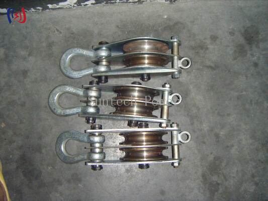 30-100KN nominale belasting Dual Sheave Hoisting Tackle met beide zijkanten open ontwerp voor zwaar hefwerk