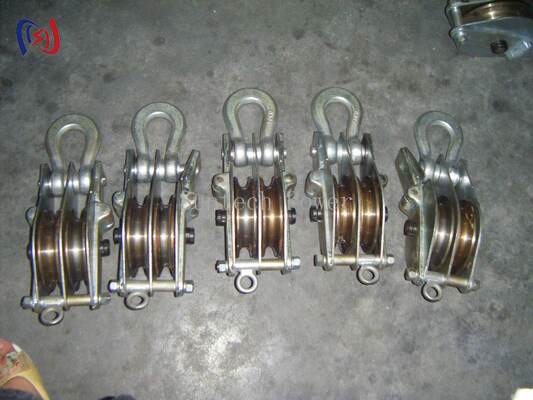 30-100KN nominale belasting Dual Sheave Hoisting Tackle met beide zijkanten open ontwerp voor zwaar hefwerk