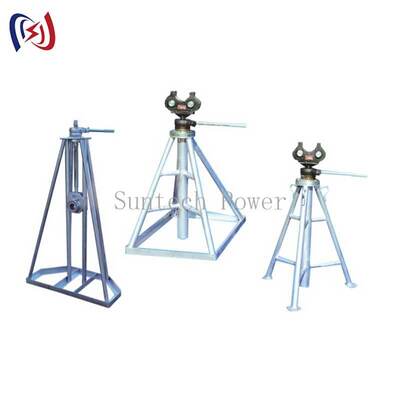 Eenvoudige rollenstand met een nominale belasting van 10-50KN en een hoogteverstelling van 450-1300 mm voor kabelrollen