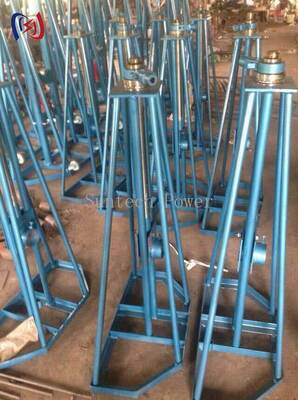 Eenvoudige rollenstand met een nominale belasting van 10-50KN en een hoogteverstelling van 450-1300 mm voor kabelrollen