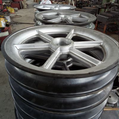 Aluminium schijf met rubber beklede geleiderblokken