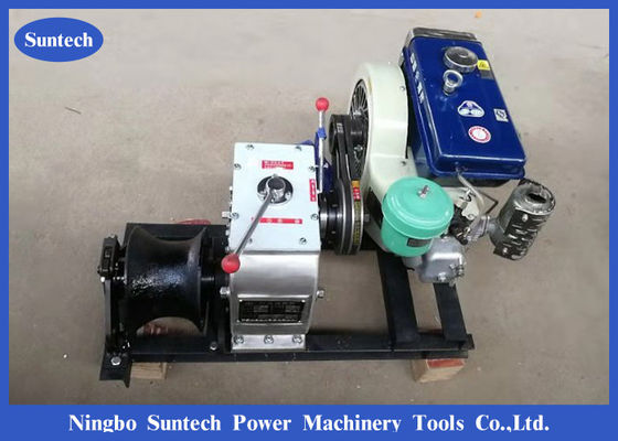 Riem Gedreven 5 Ton Cable Winch Puller Diesel Motor Aangedreven Kruk