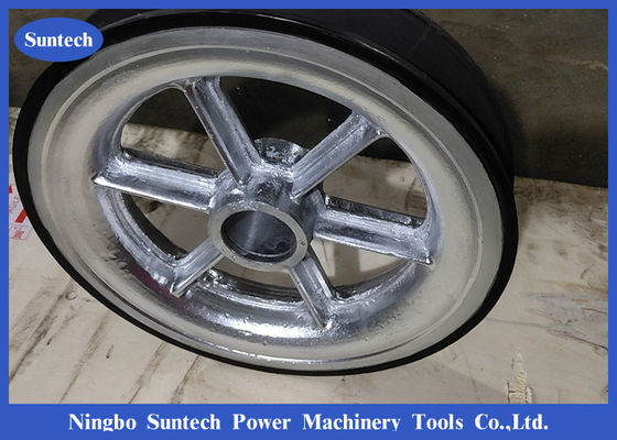 Aluminium schijf met rubber beklede geleiderblokken