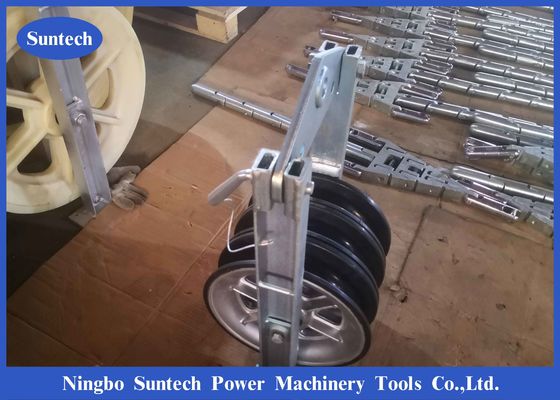 Bovengrondse hoogspanningslijn Triple Aluminium Wheel Conductor Stringing Blocks
