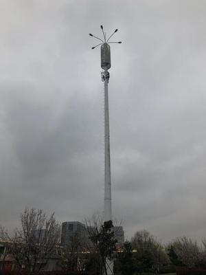 Monopole Gegalvaniseerde Toren van het telecommunicatiestaal met Hete Onderdompeling